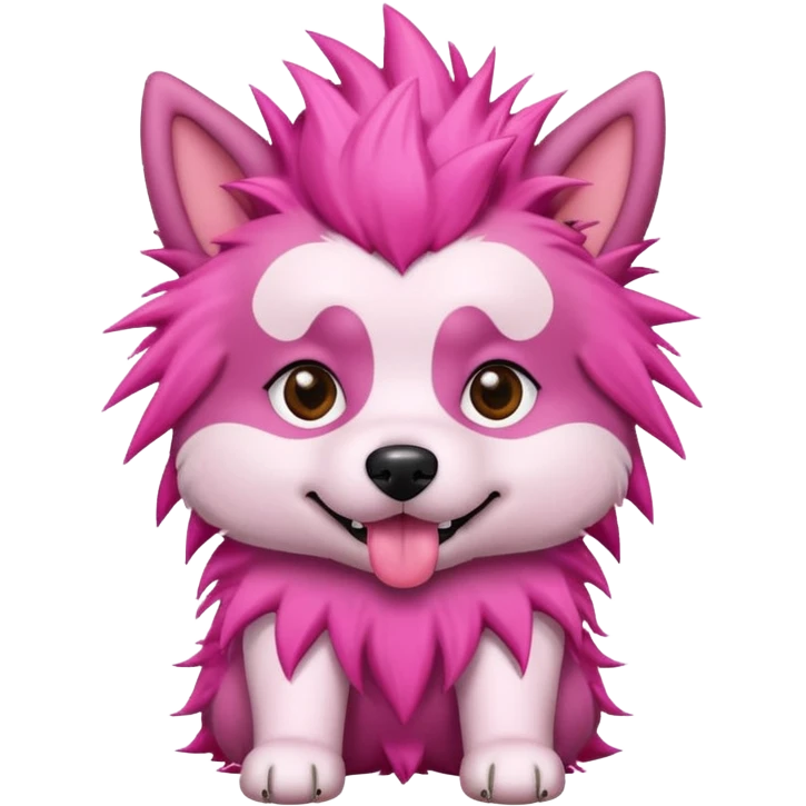 fancy pink spiky haired dog emoji