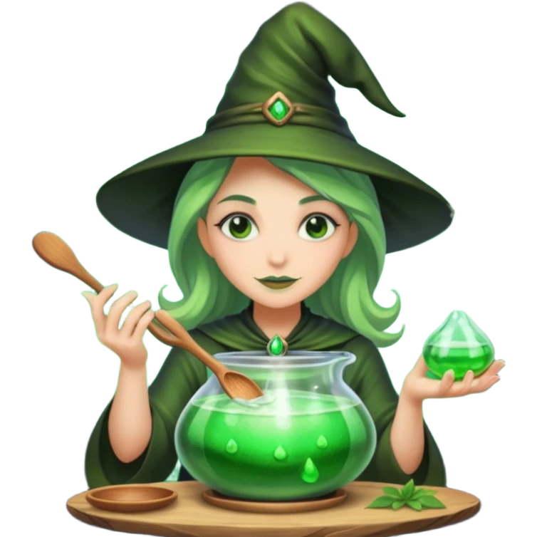 green witch cooking potion emoji
