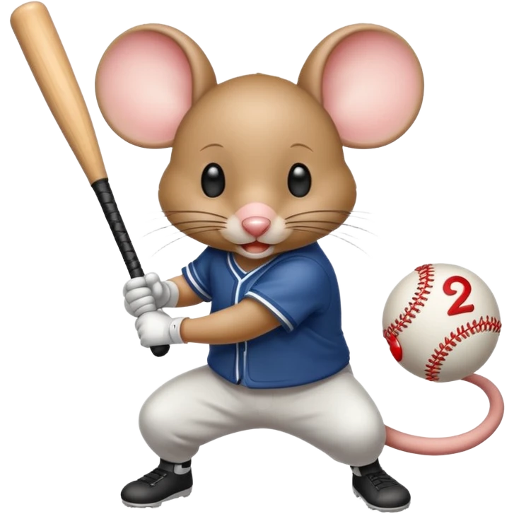 A mouse hitting a homerun. emoji