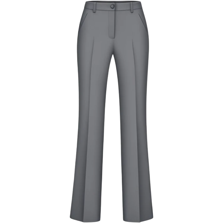 gray wide leg tailored women's dress pants, high waisted, formal trousers, only the garment, no model, flat lay on white background emoji