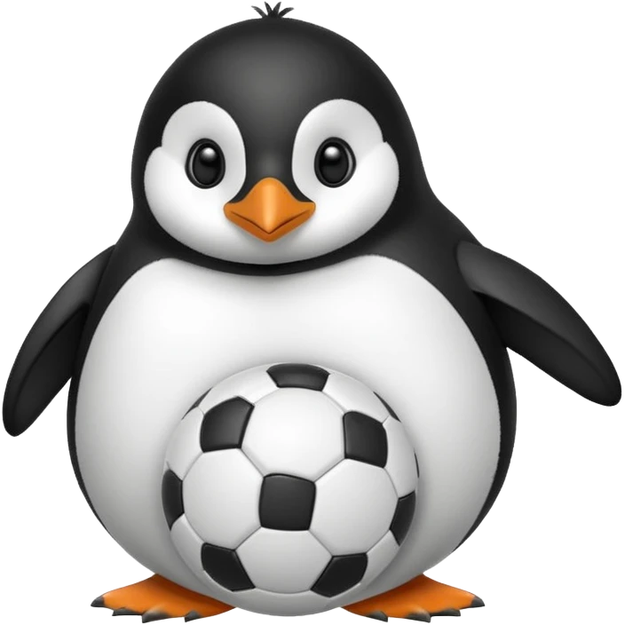penguin holding soccer ball emoji