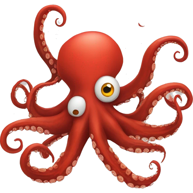 red cartoon octopus framed in a computer screen emoji