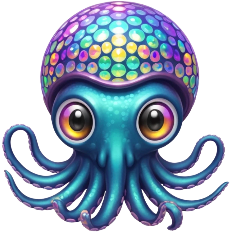 Poulpe et boule disco emoji