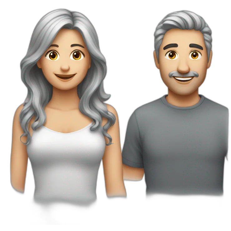 verliebtes Paar mit grauen Haaren emoji