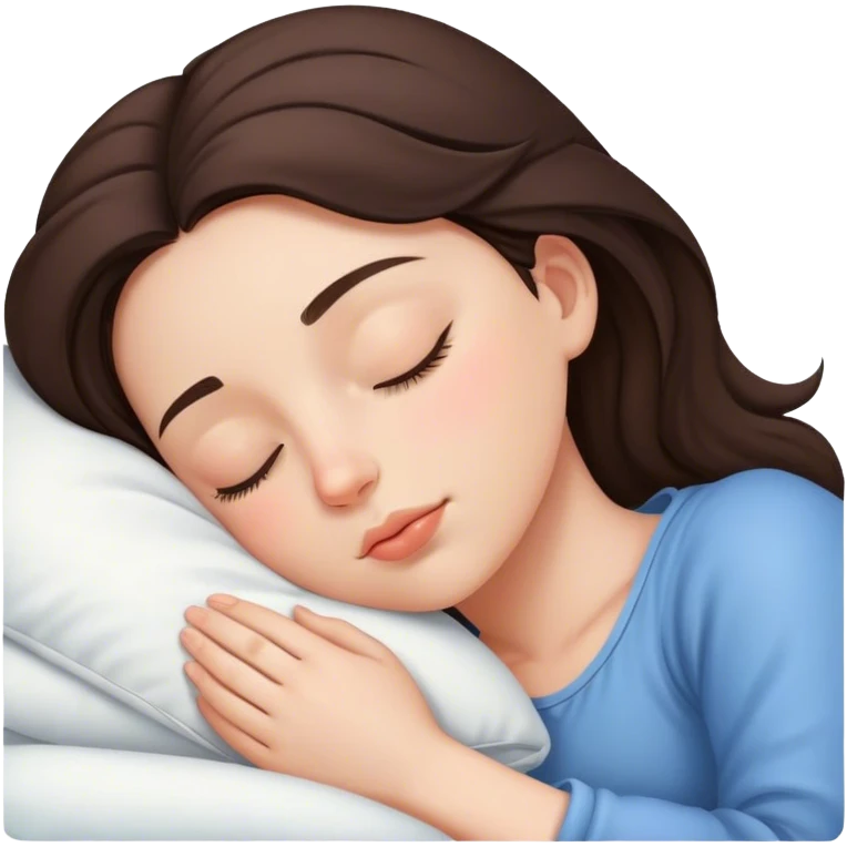 Brunette girl sleepin emoji
