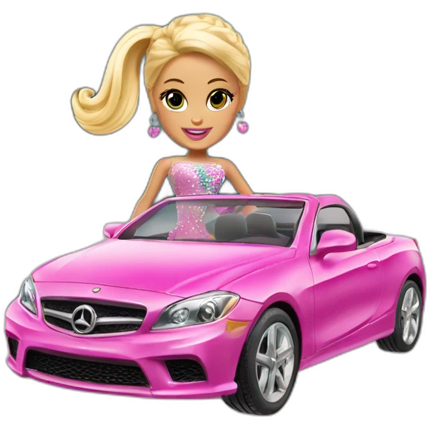 Barbie dans une voiture emoji