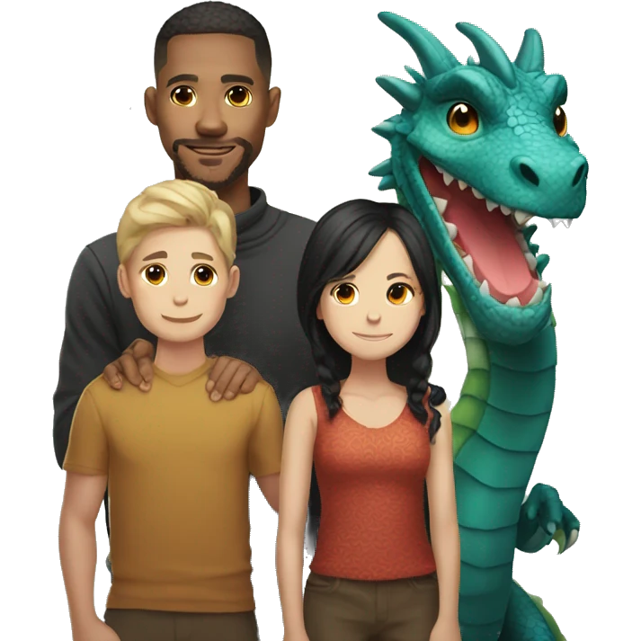 dragon cute family portrait emoji