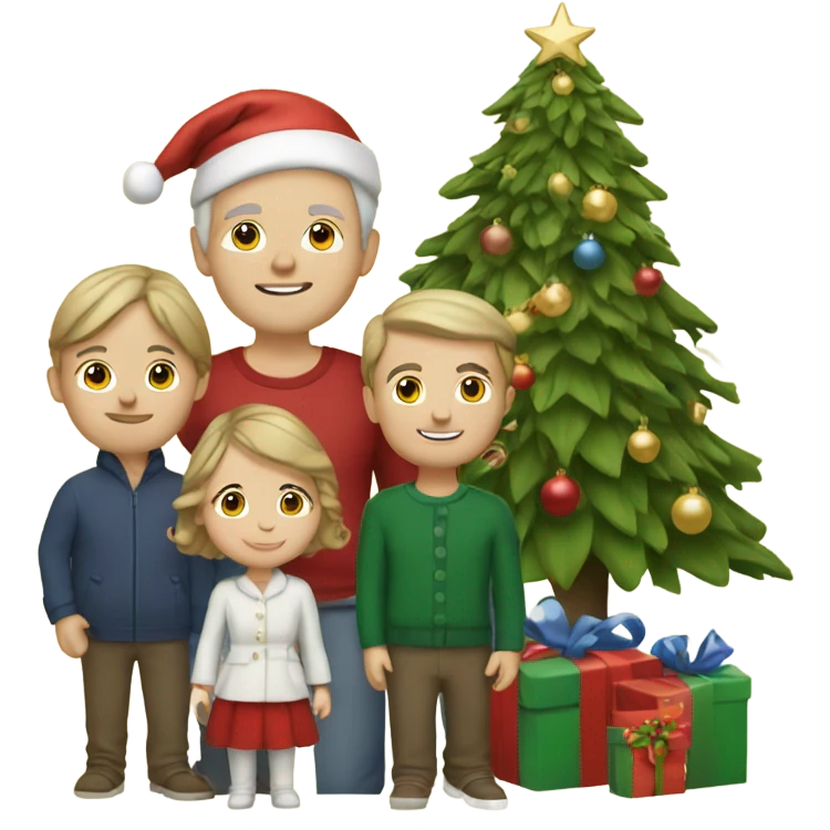 Caucasian Family at Christmas emoji