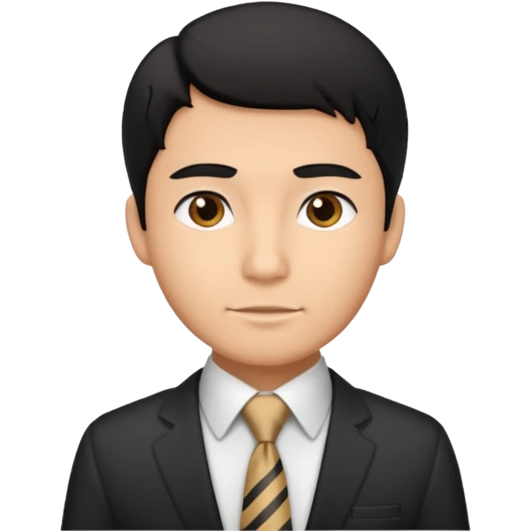 20대 직장인 남자. 단정한 검은 머리 emoji