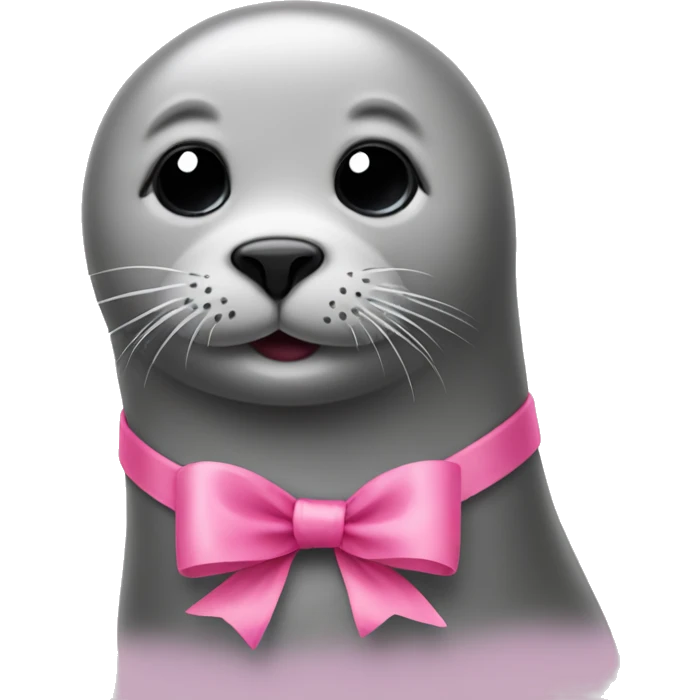 Seal with pink bow around its neck emoji