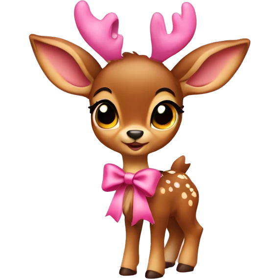 Bambi with a pink bow emoji