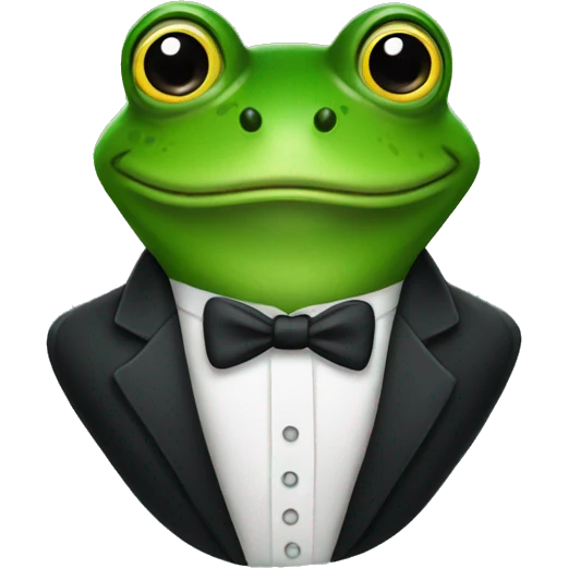 Frog in tuxedo emoji