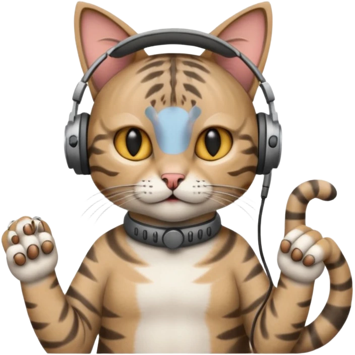 cat in headphones with a blunt in his hand  emoji