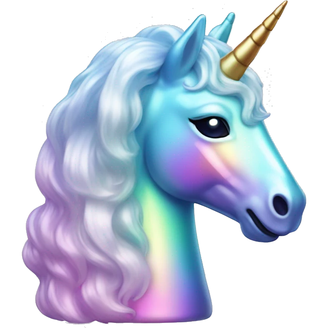 Sparkly glossy Pastel iridescent glass unicorn emoji