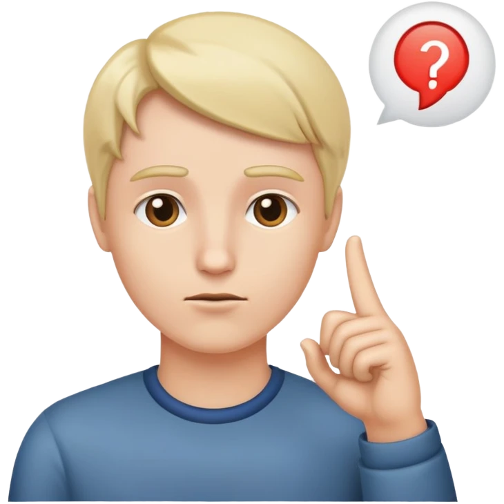 Finger point to head thinking emoji
