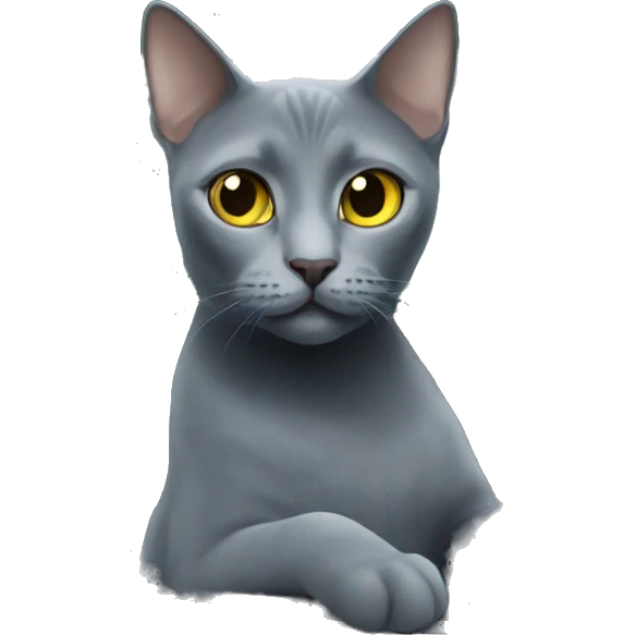 Russian blue cat in a car emoji