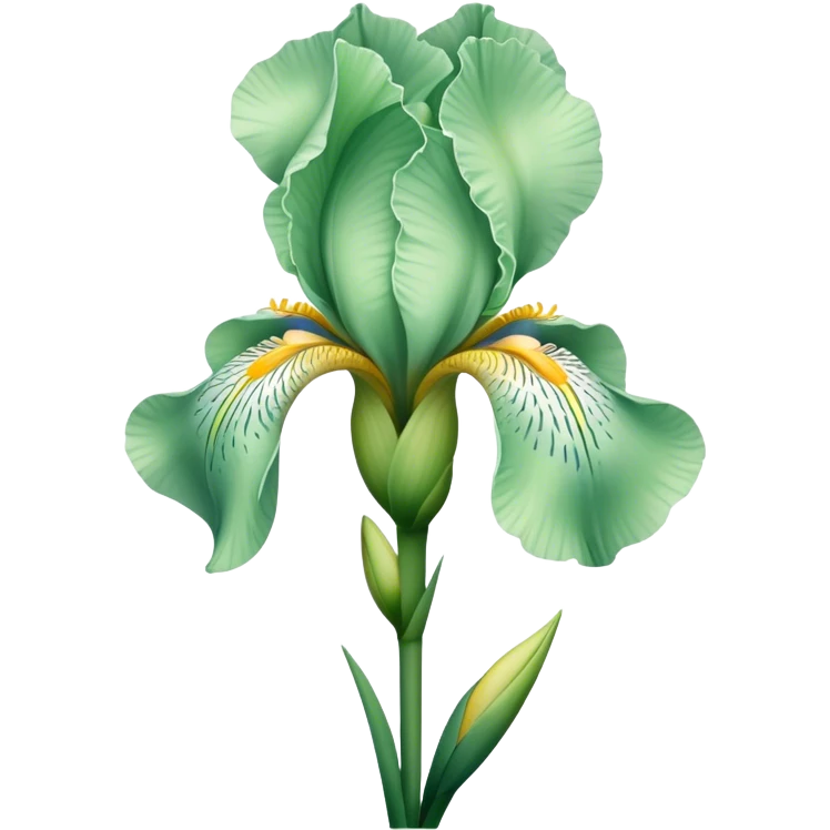 single Soft Green Iris, straight stem emoji