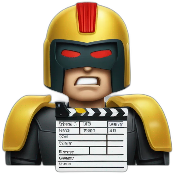 judge dredd with clapperboard visor emoji