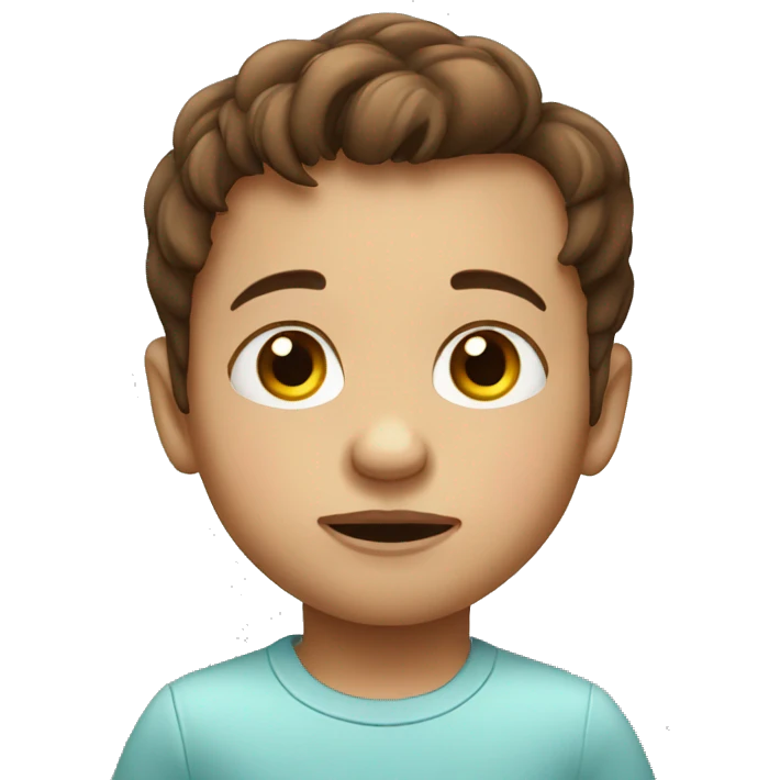 Blown eyed brown haired baby emoji
