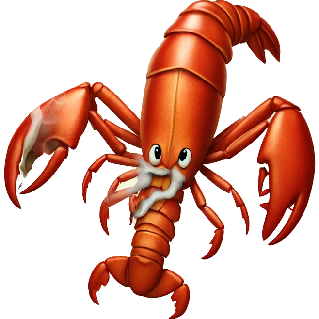 Lobster smoking a joint emoji