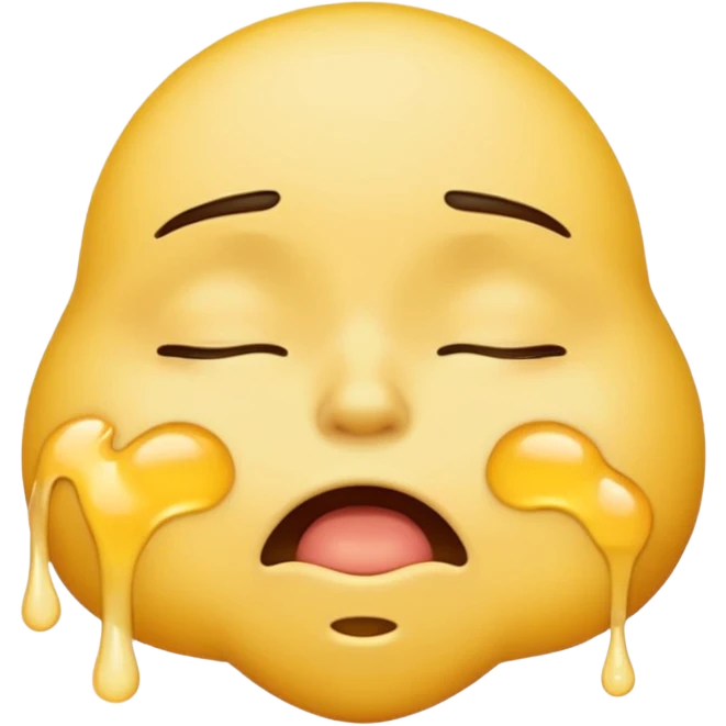 puking face, classic yellow emoji style, closed eyes emoji