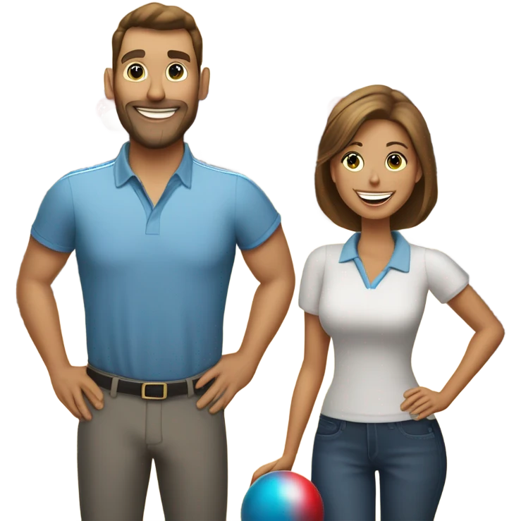 Husband and wife bowling emoji