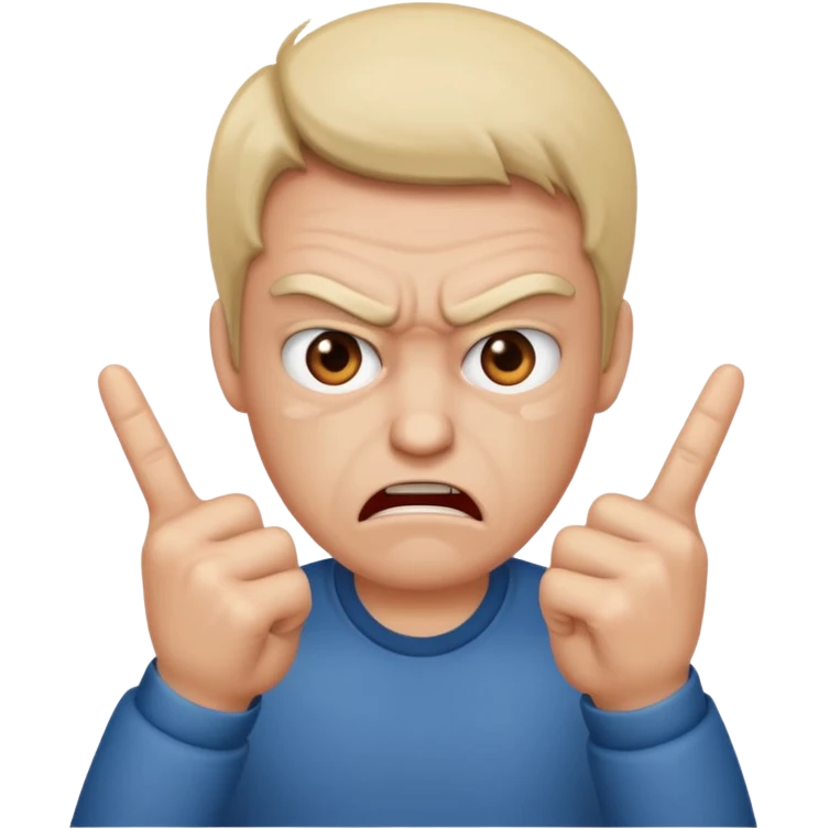 Una cara enojada y nerviosa con estas 2 manos 🖕🏻🖕🏻 emoji