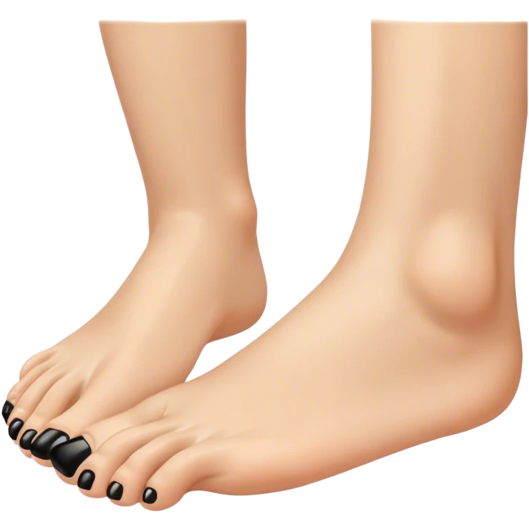 a foot toes with black toenail emoji