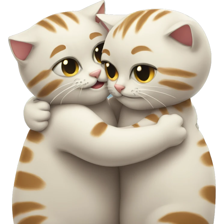 two cats hug each other emoji