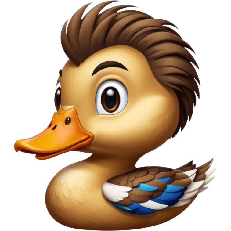 Um pato com um cabelo Channel emoji
