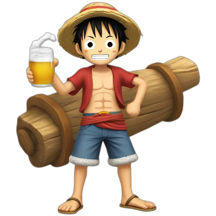 Luffy qui bois une bières emoji