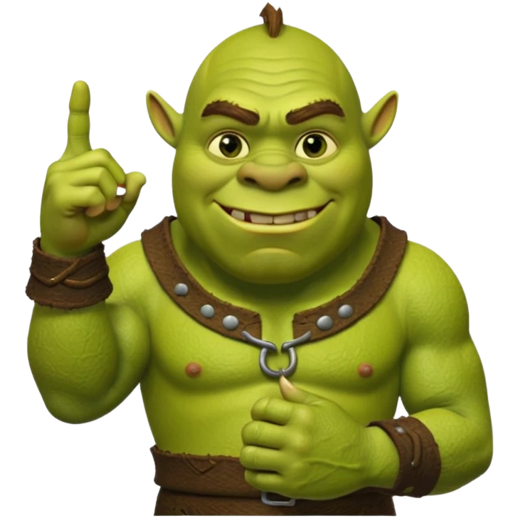 Sherk with pointer finger on his thumb emoji