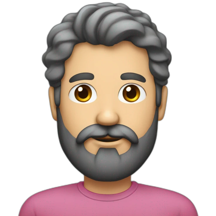 HOMBRE DE CABELLO LARGO CON BARBA MUY LARGA Y BIGOTE VESTIDO DE ROSA emoji