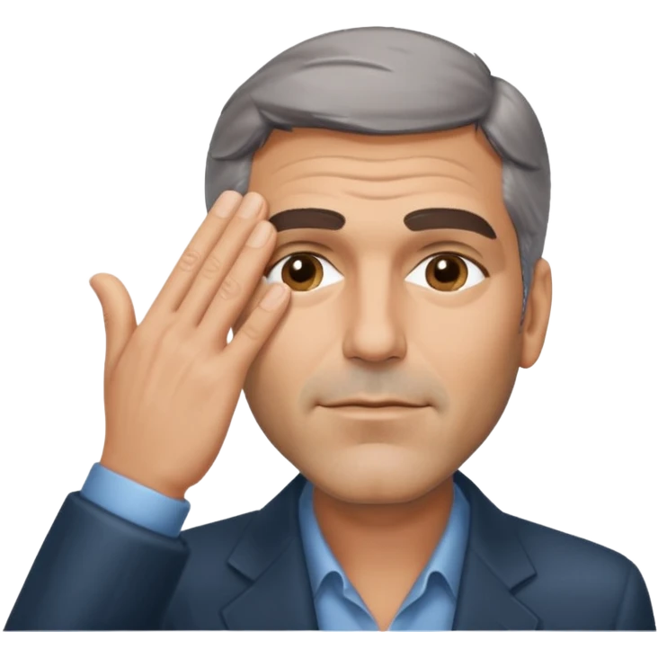 George clooney covering his eyes with his hand emoji