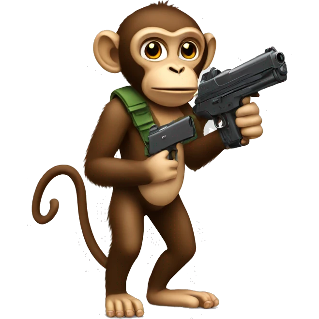 Monkey with a toy gun emoji