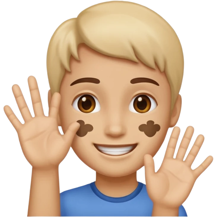 prance with hand print emoji