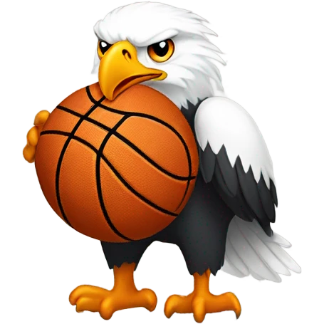 White and orange basketball jersey bald eagle emoji
