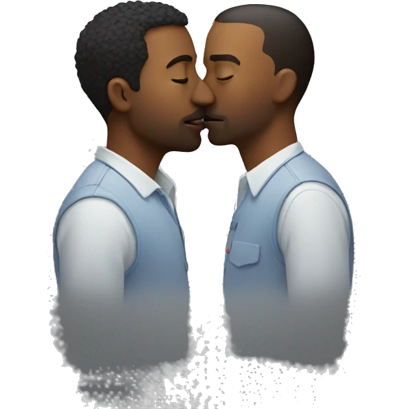 Two men kissing  emoji