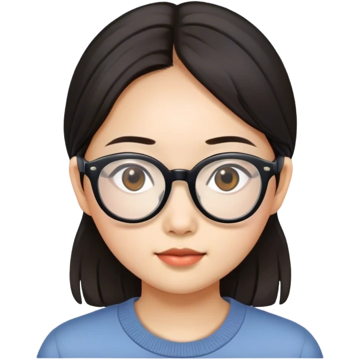 Asian girl with glasses emoji