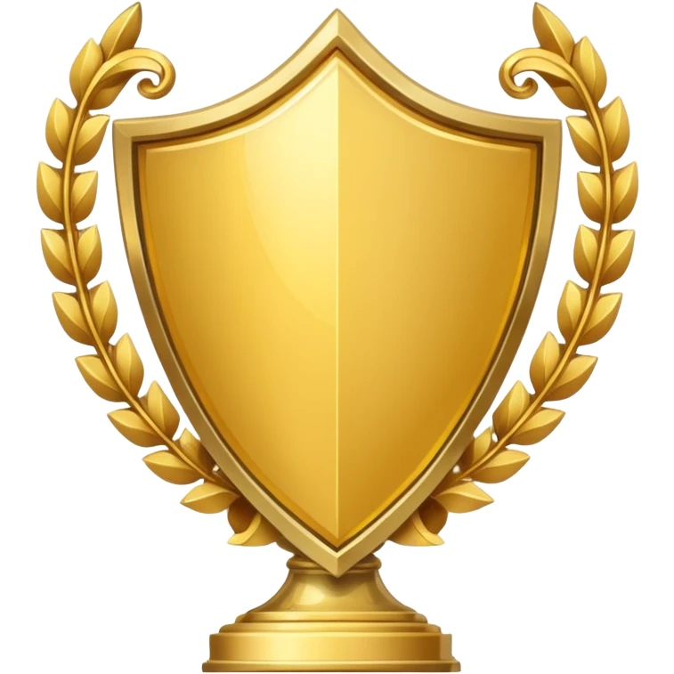 Gold shield with trophy emoji