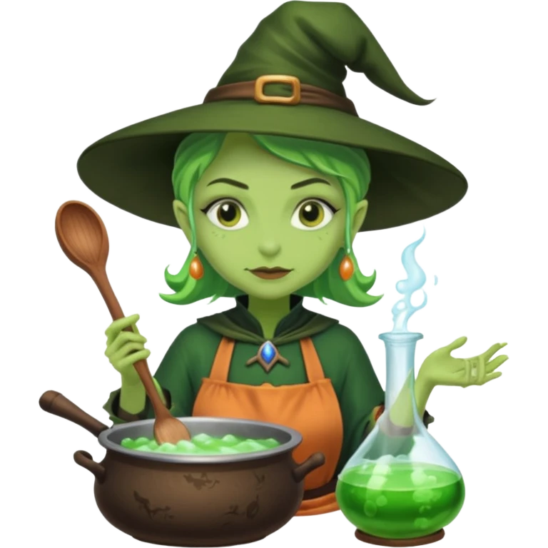 green witch cooking potion emoji
