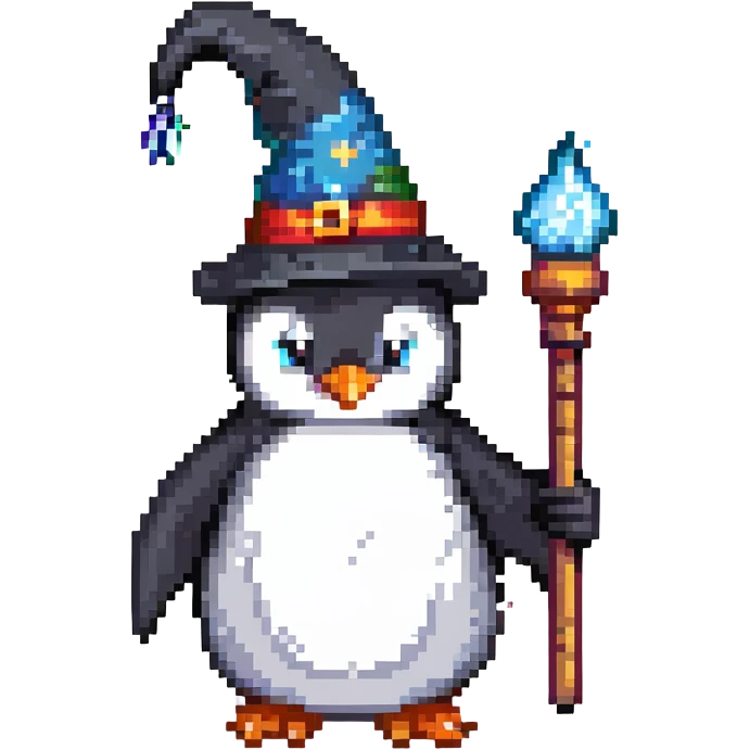 A penguin wizard emoji