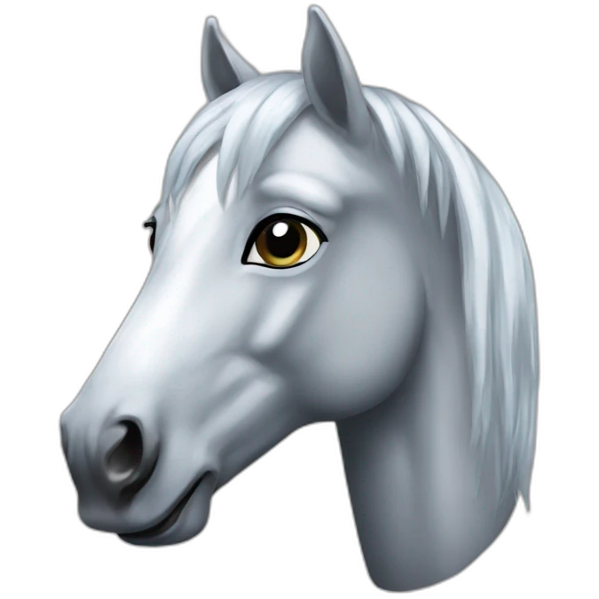 Silver mirror horse emoji