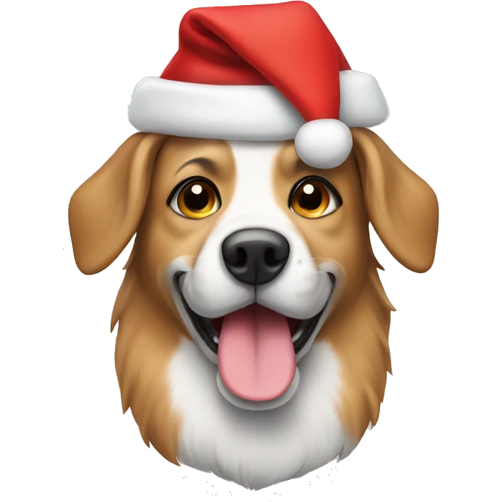 Dog in Christmas hat emoji