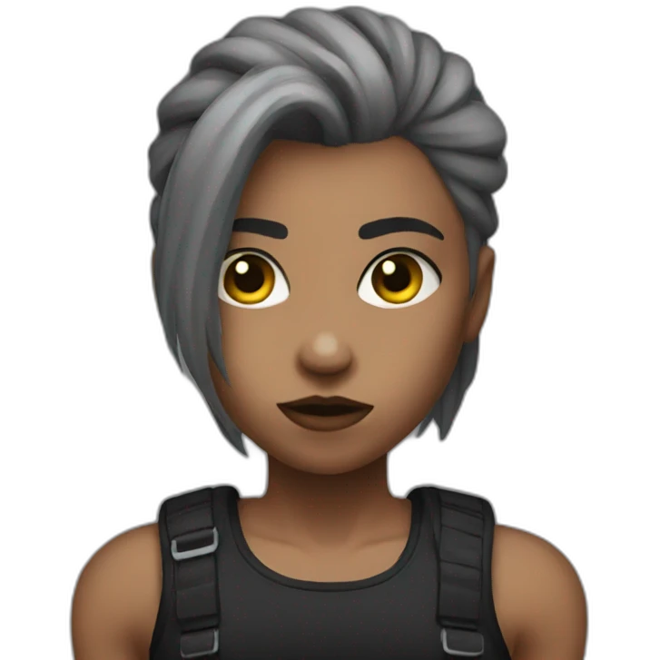 Muscle goth girl emoji