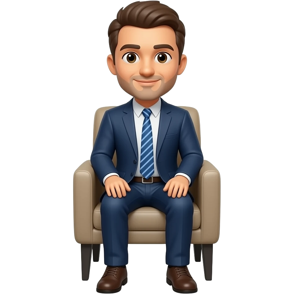 Sandalyede oturan adam emoji
