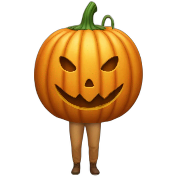 pumpkin head on human body emoji