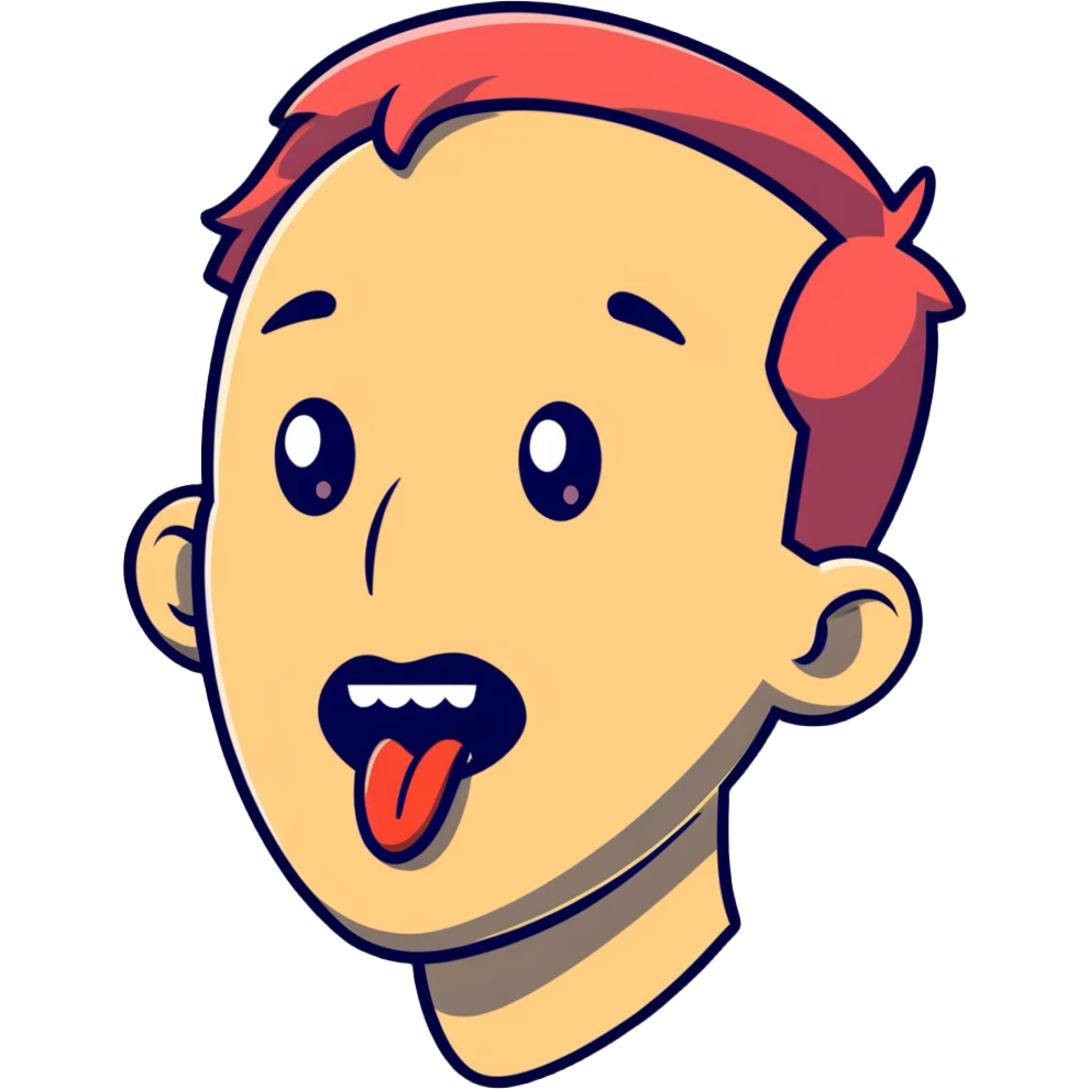 profile view of a man sticking his tongue out, facing left emoji