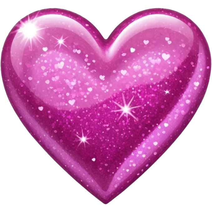 glitter heart with pink sparkles emoji