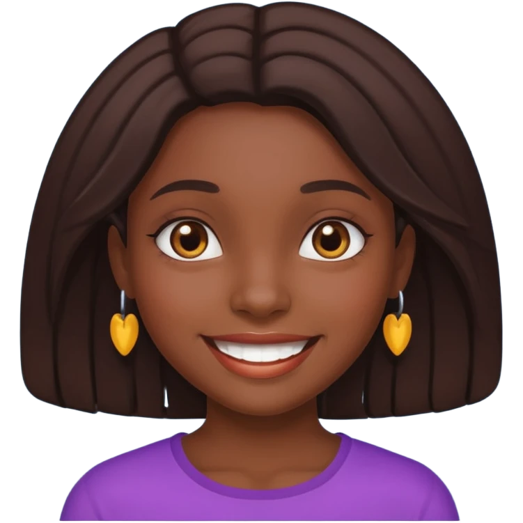 portrait of a dark-skinned girl emoji